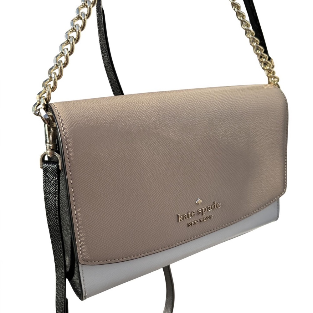 Kate Spade Tan and White Crossbody Bag